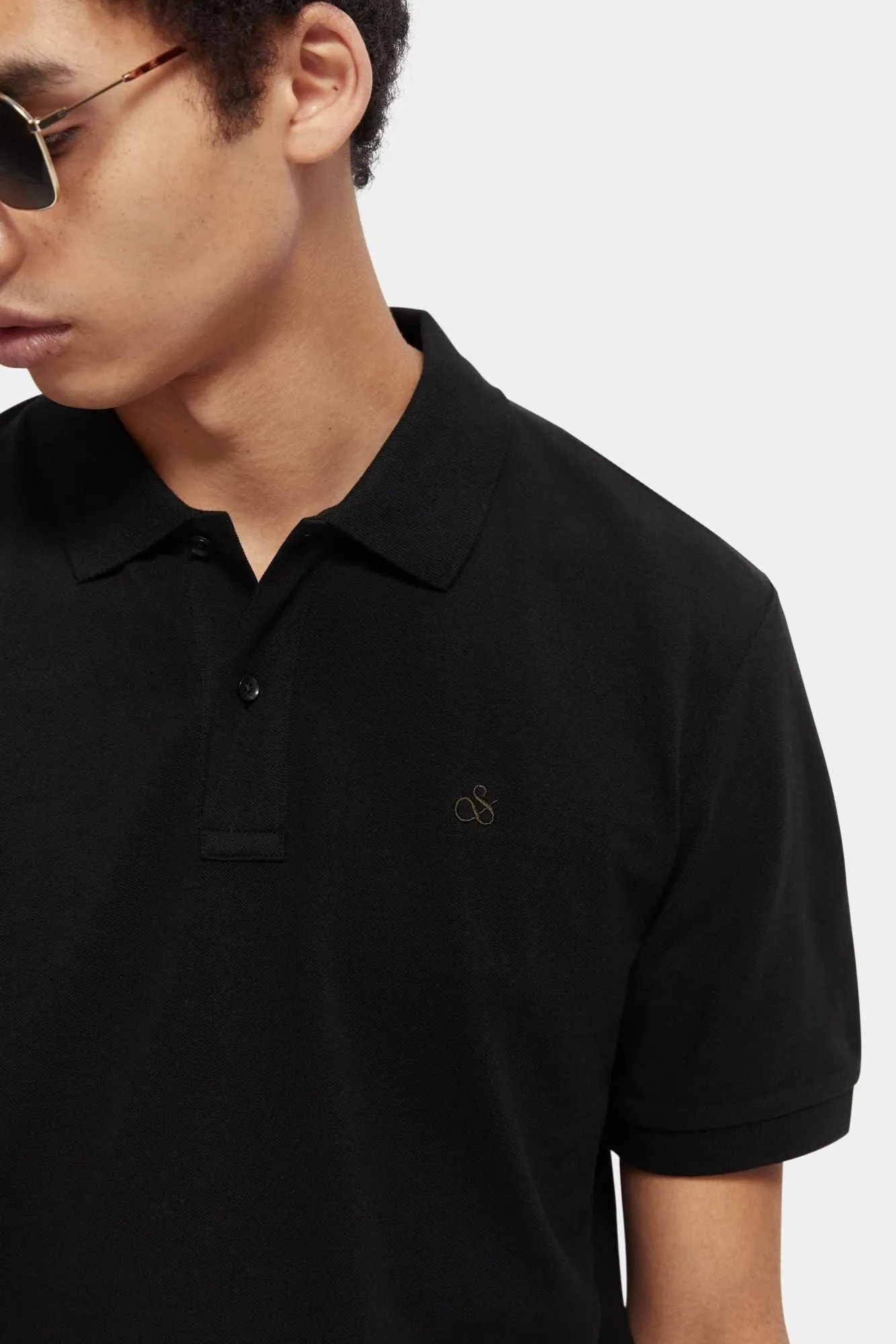 Essentials Organic Cotton Pique Polo - Black