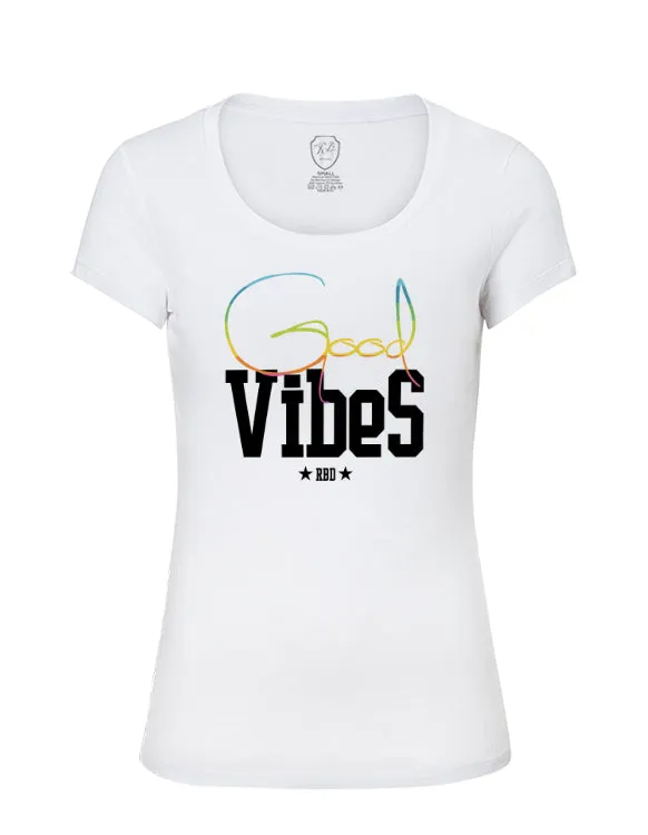 Fashion Women's T-shirt With Sayings Good Vibes  WD360