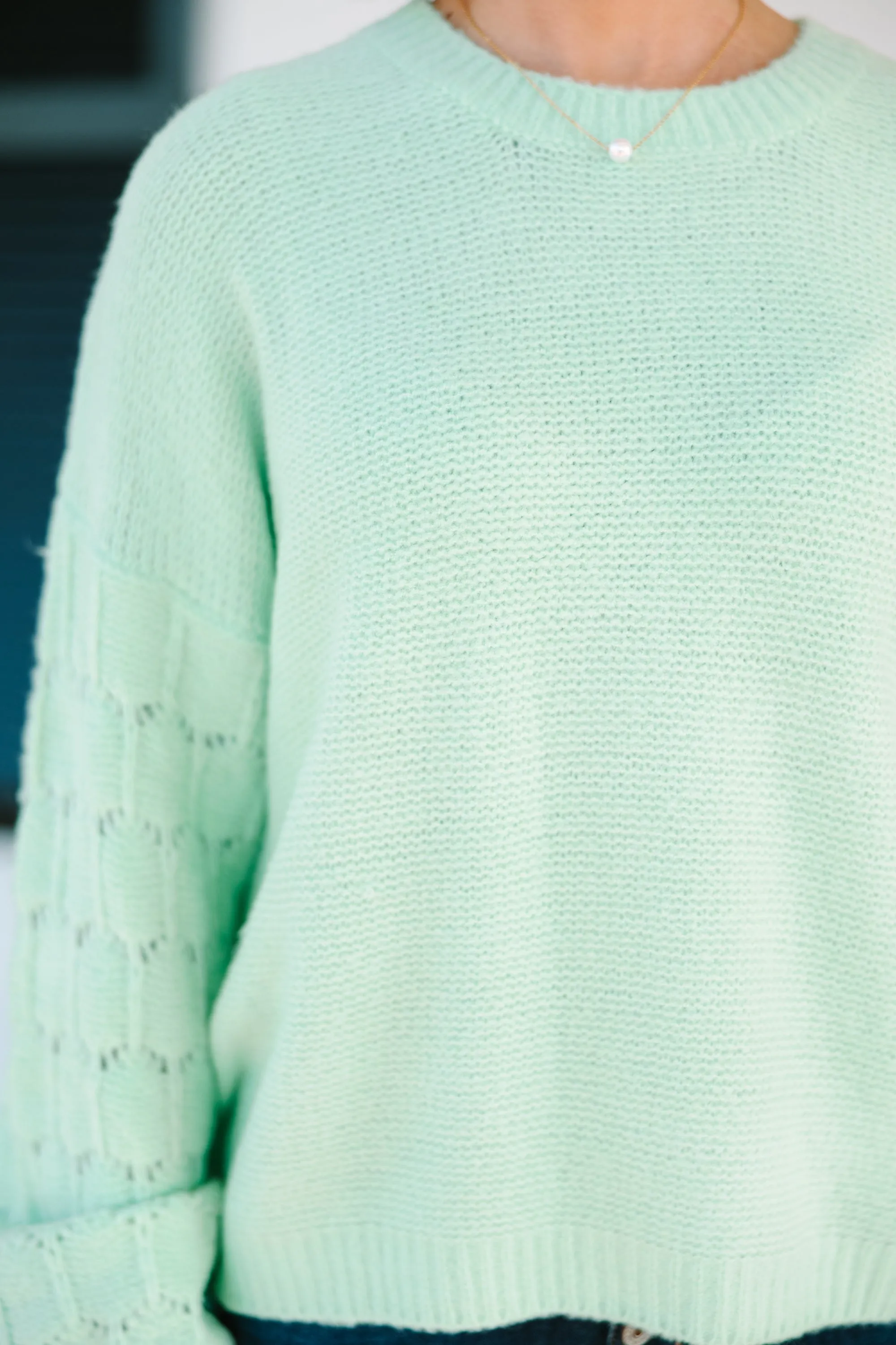 Feeling Close To You Mint Sweater