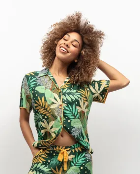 Gabrielle Palm Leaf Print Pyjama Top