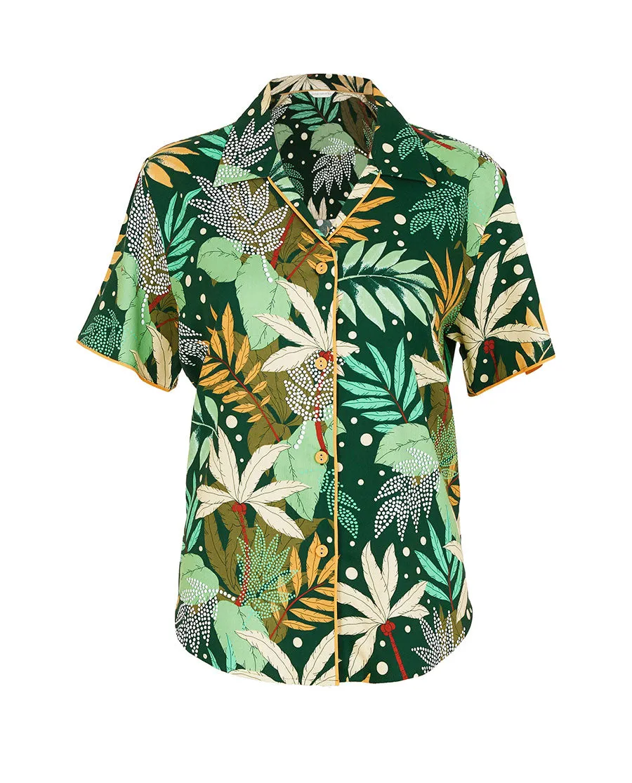 Gabrielle Palm Leaf Print Pyjama Top