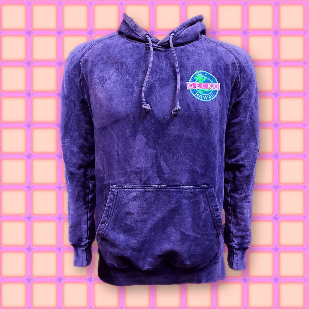 Gecko Vinyl Purple Acid Wash Hoodie