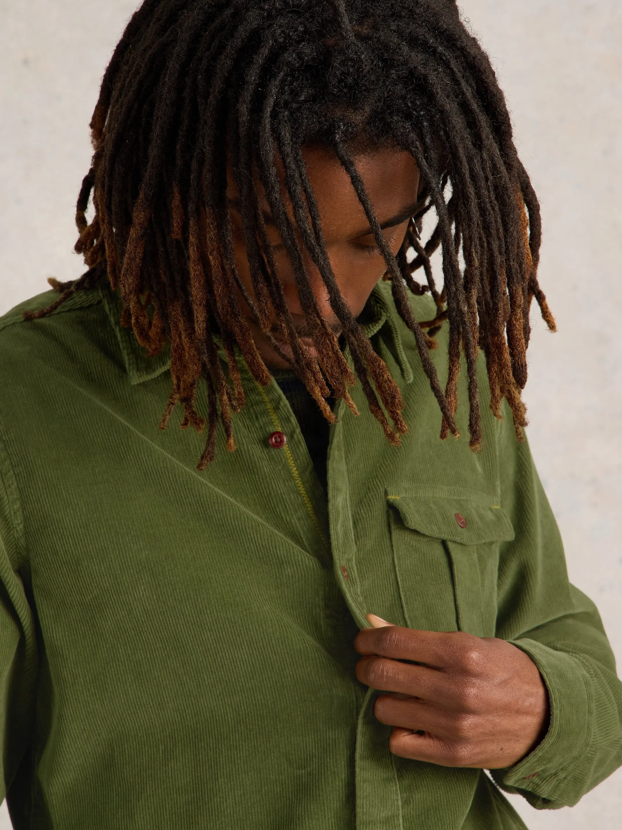 Griffin Cord Shirt - Mid Green