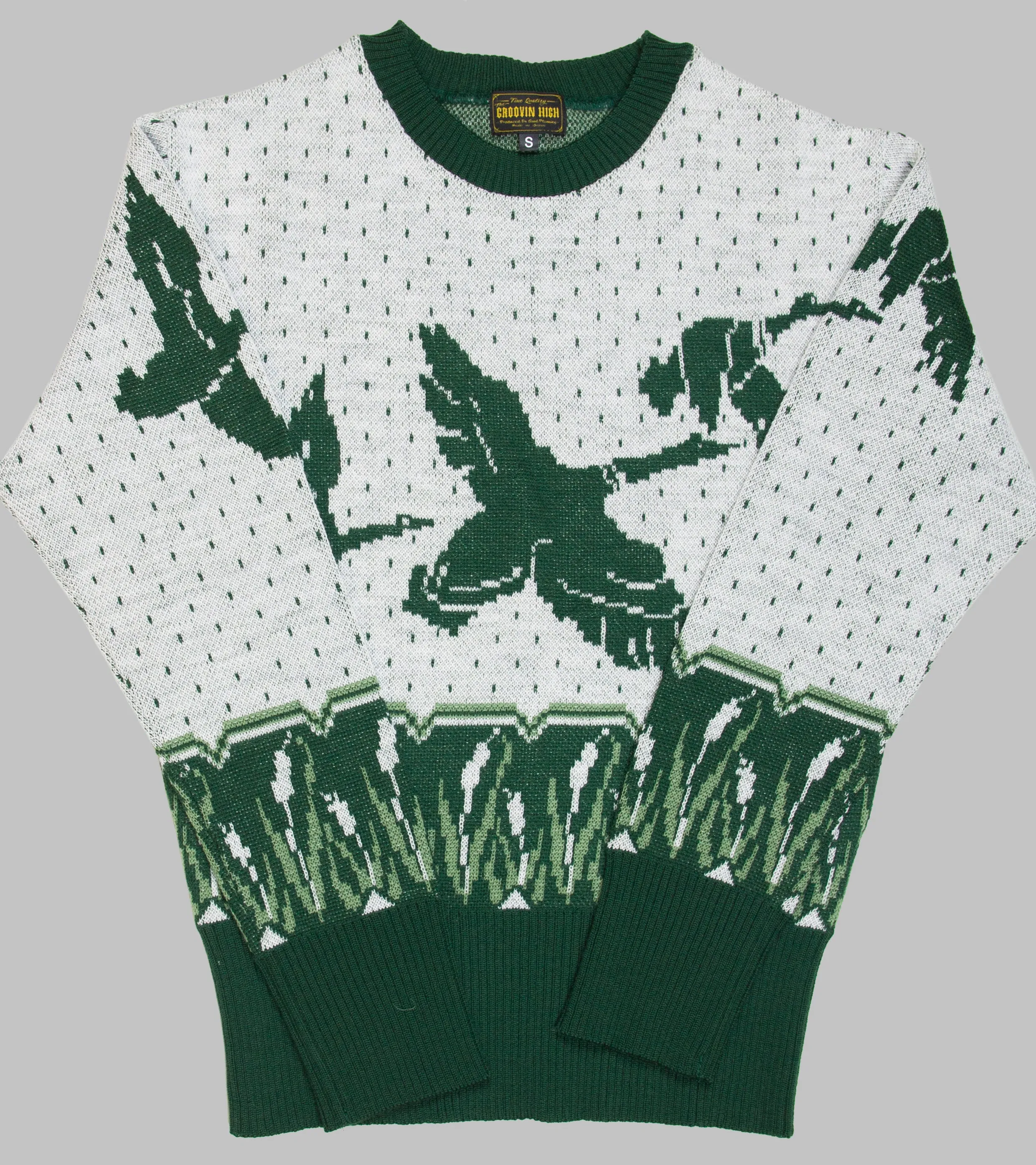 Vintage 1950s Groovin High Wool Sweater with Duck Design