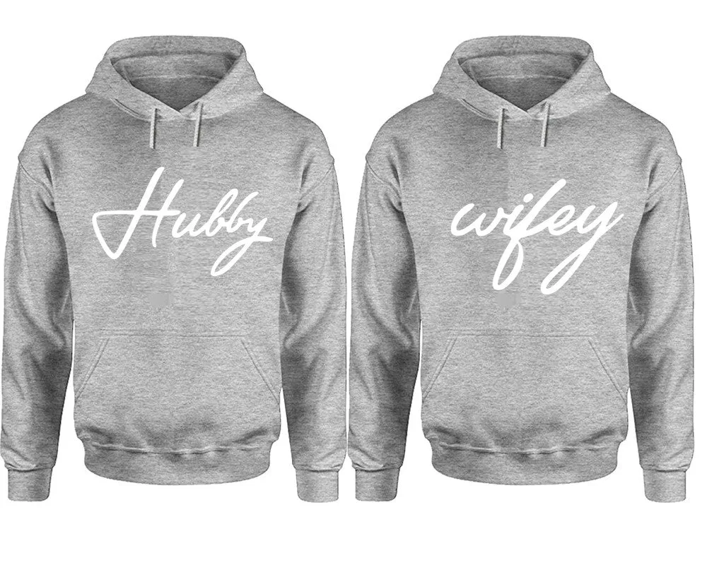 Hubby and Wifey Couple Matching Pullover Hoodies