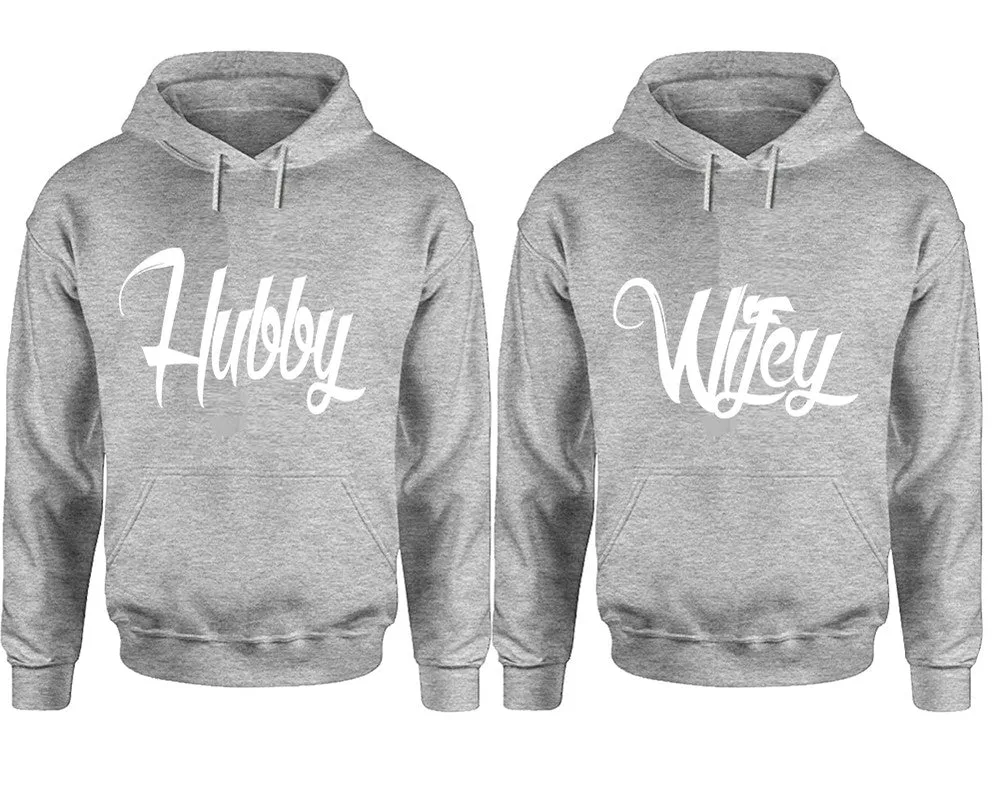 Hubby Wifey Couple Matching Pullover Hoodies