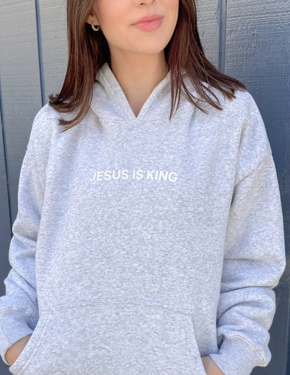 Jesus Is King Heather Grey Unisex Hoodie