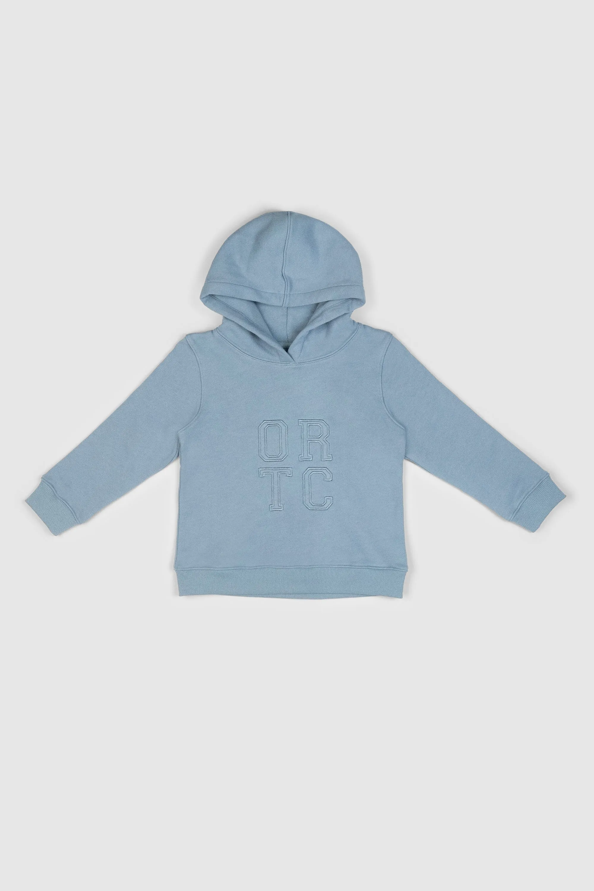 Jnr Stacked Logo Hoodie Pacific Blue