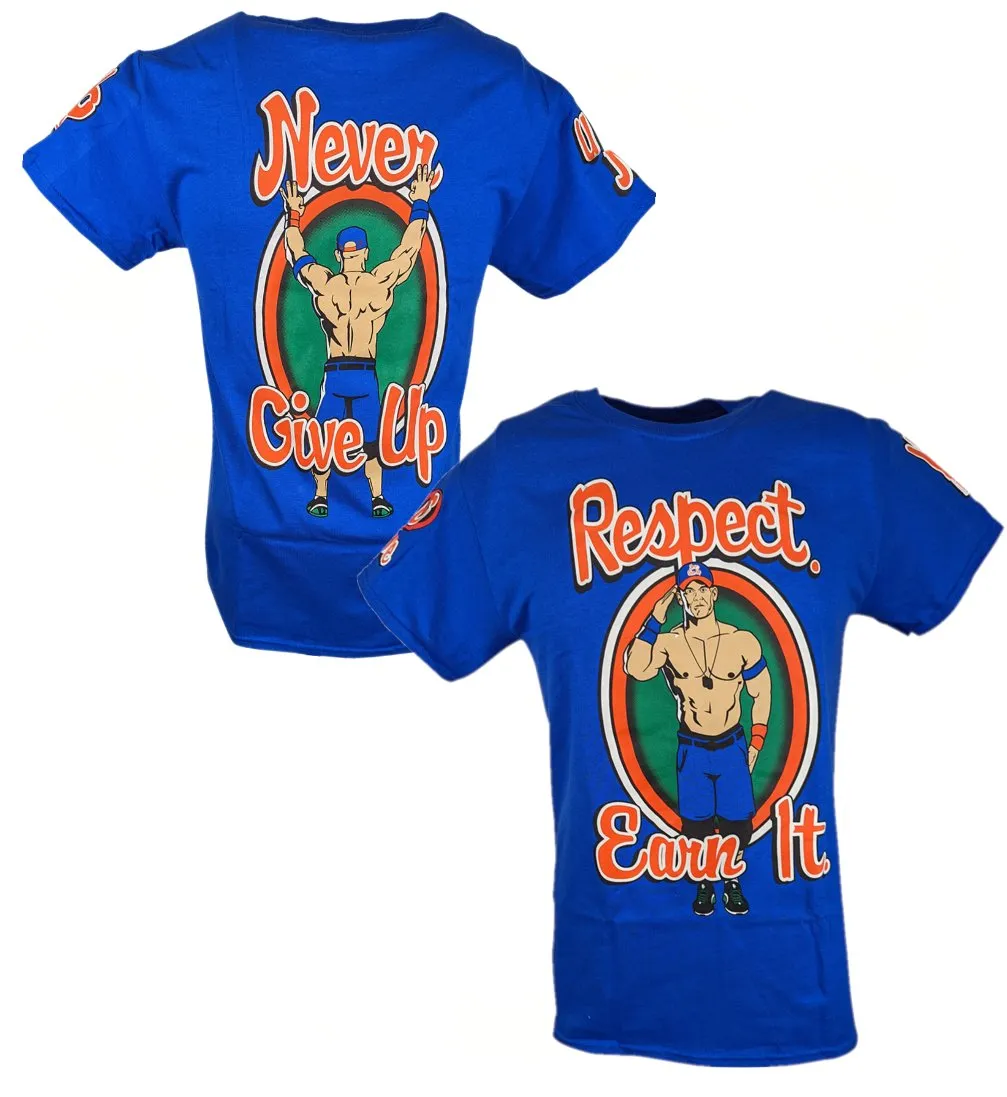 John Cena Respect Earn It Mens Blue T-shirt