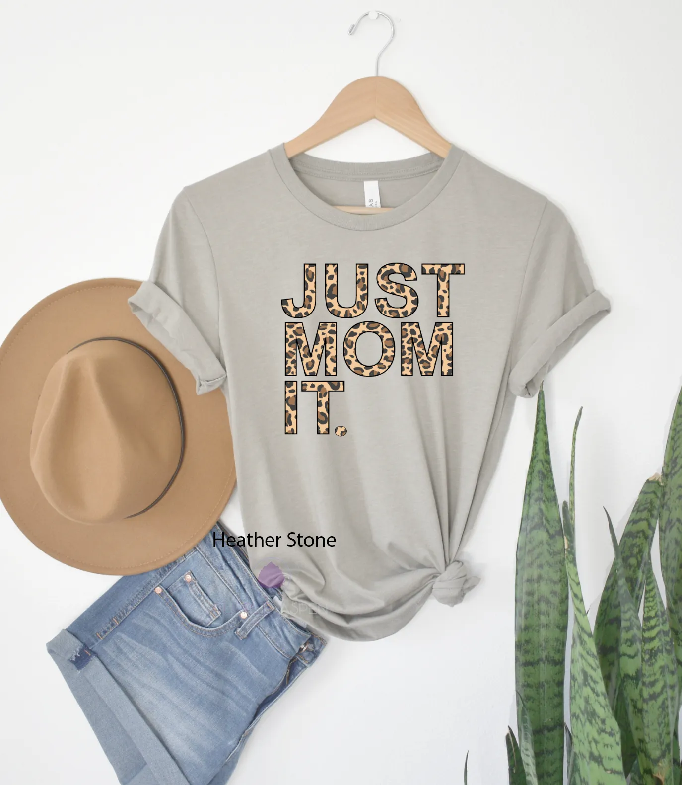 Just Mom It Leopard Print Tshirt