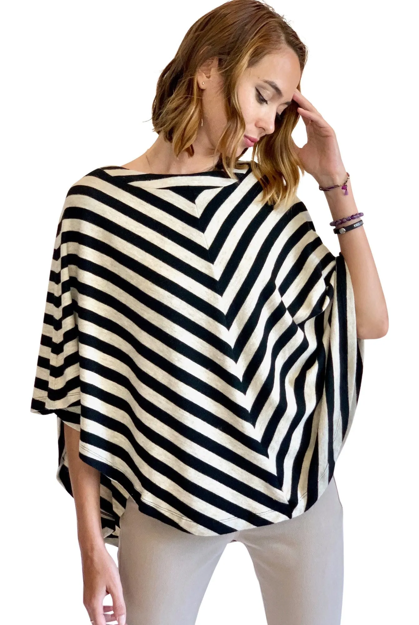 Kimono Sleeve Poncho Sweater