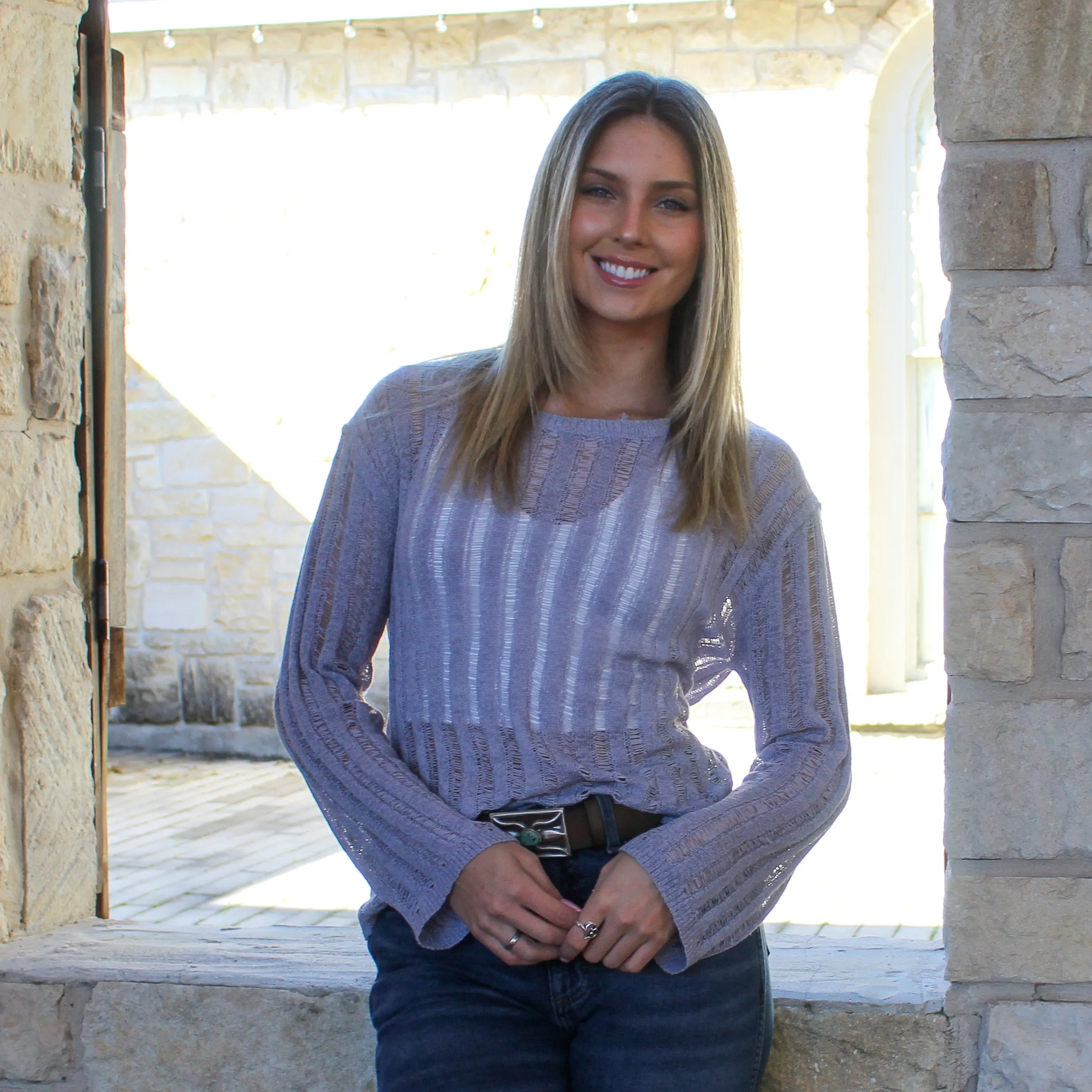 Lavender Semi Sheer Sweater