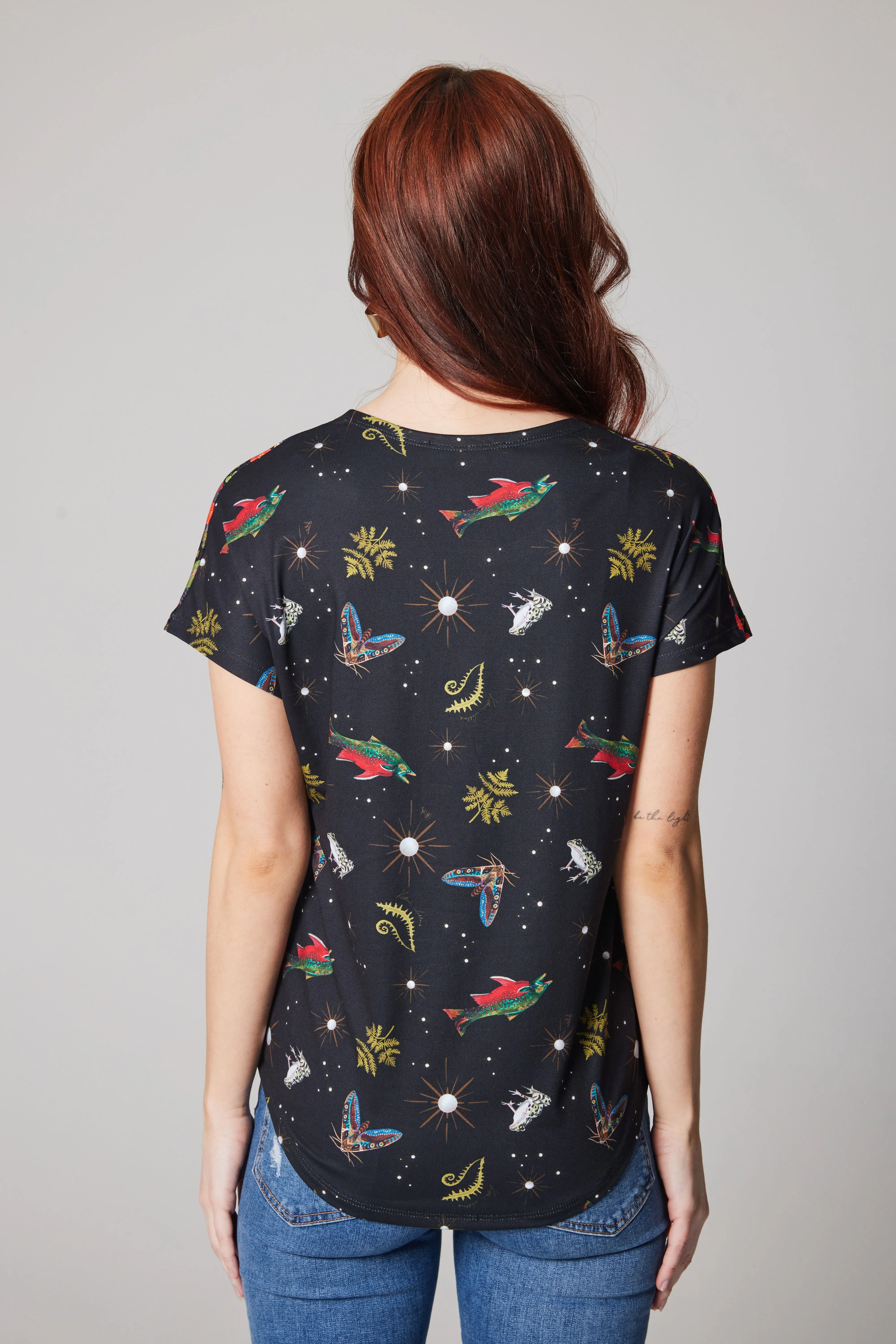 Loose Fit T-shirt - Double Print - Tropicalia And Creatures