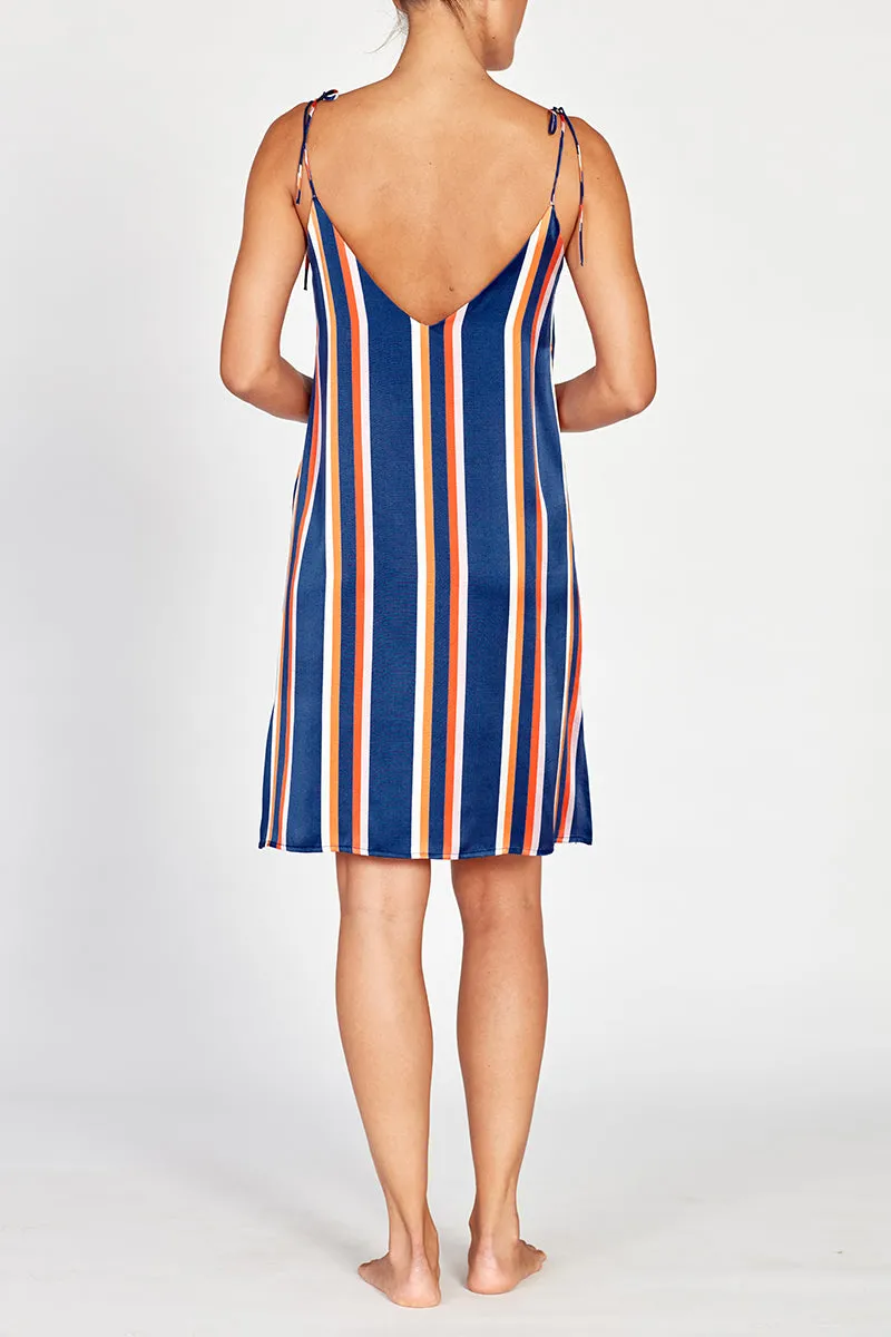 Lucia Silk Striped Nightdress