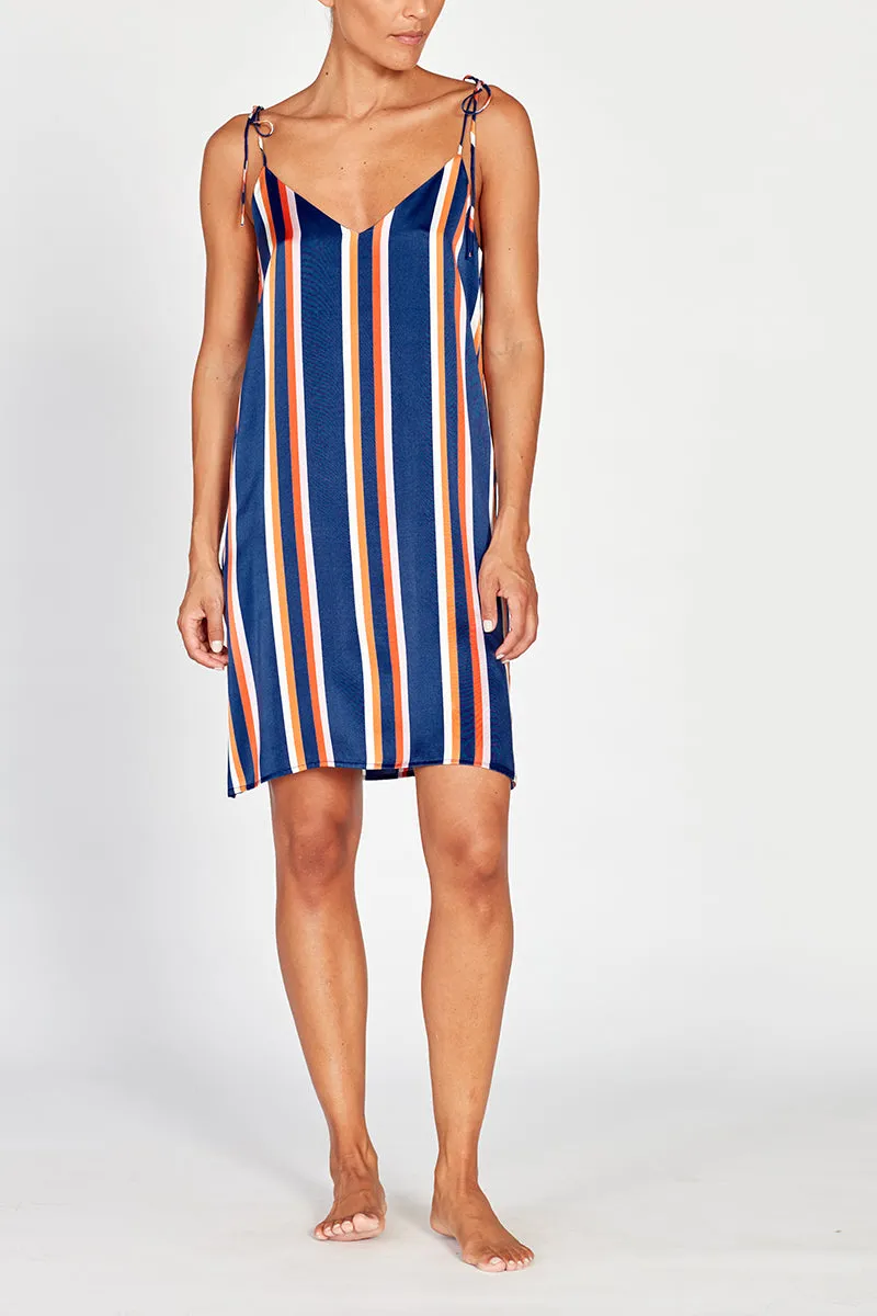 Lucia Silk Striped Nightdress