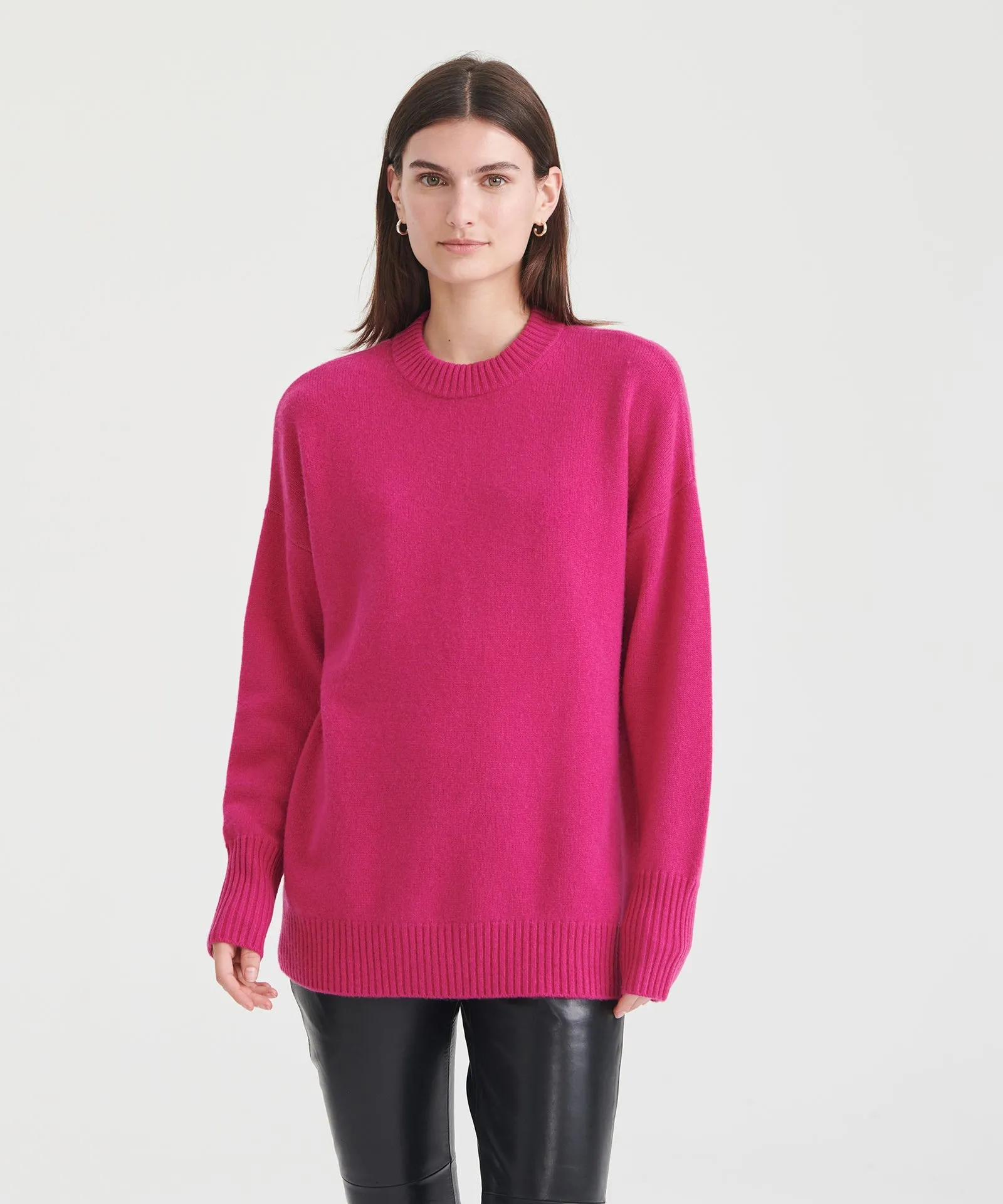 Luxe Cashmere Oversized Crewneck Sweater