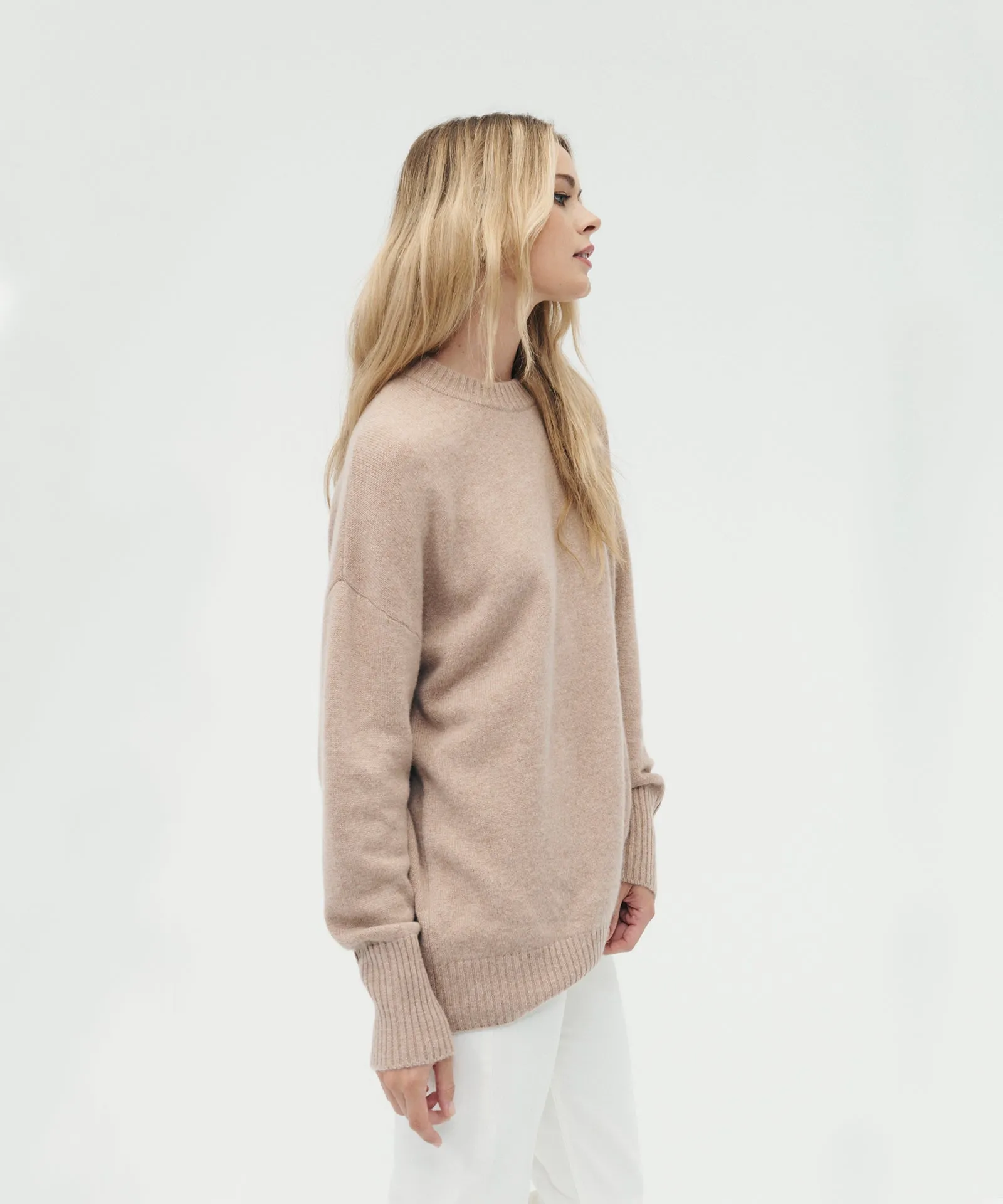 Luxe Cashmere Oversized Crewneck Sweater