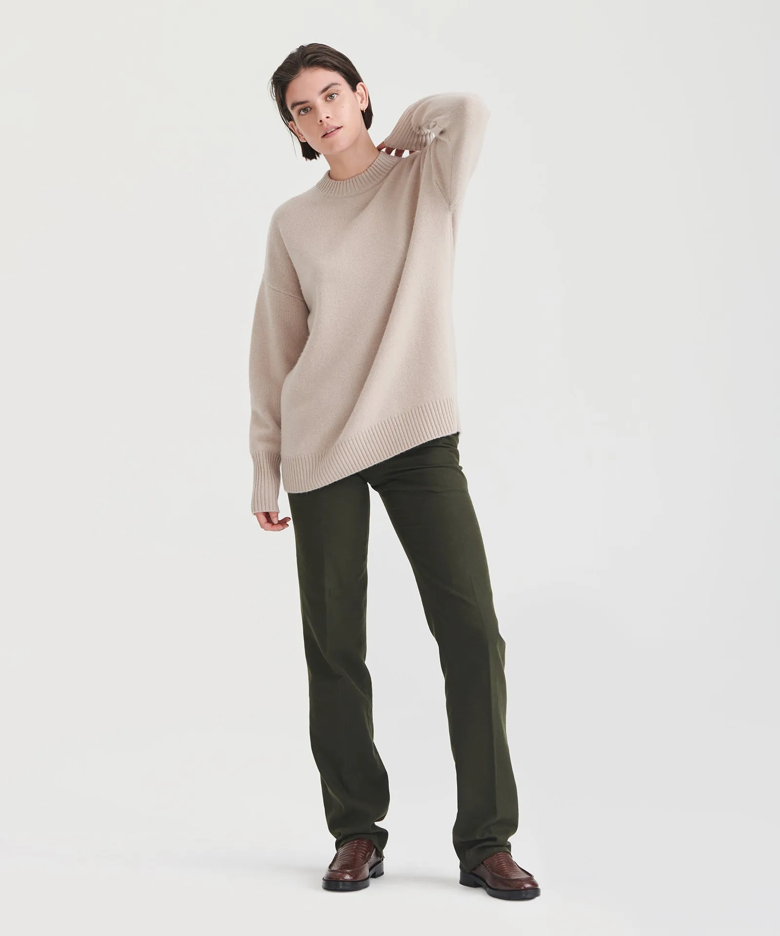 Luxe Cashmere Oversized Crewneck Sweater