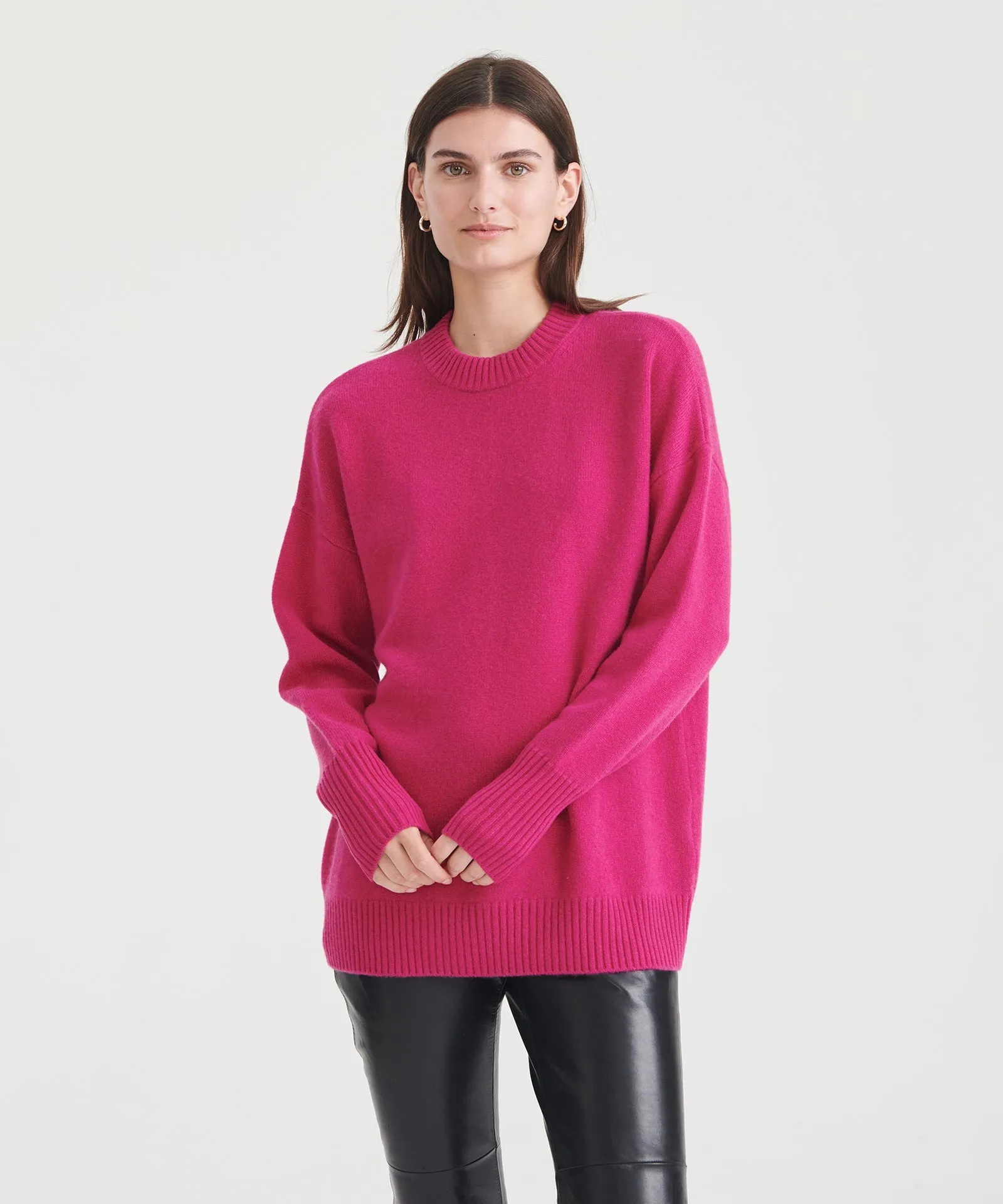 Luxe Cashmere Oversized Crewneck Sweater