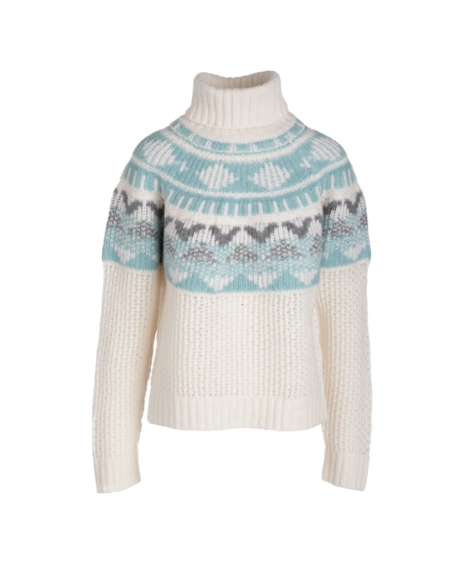 Luxe Cashmino Fair Isle Turtleneck