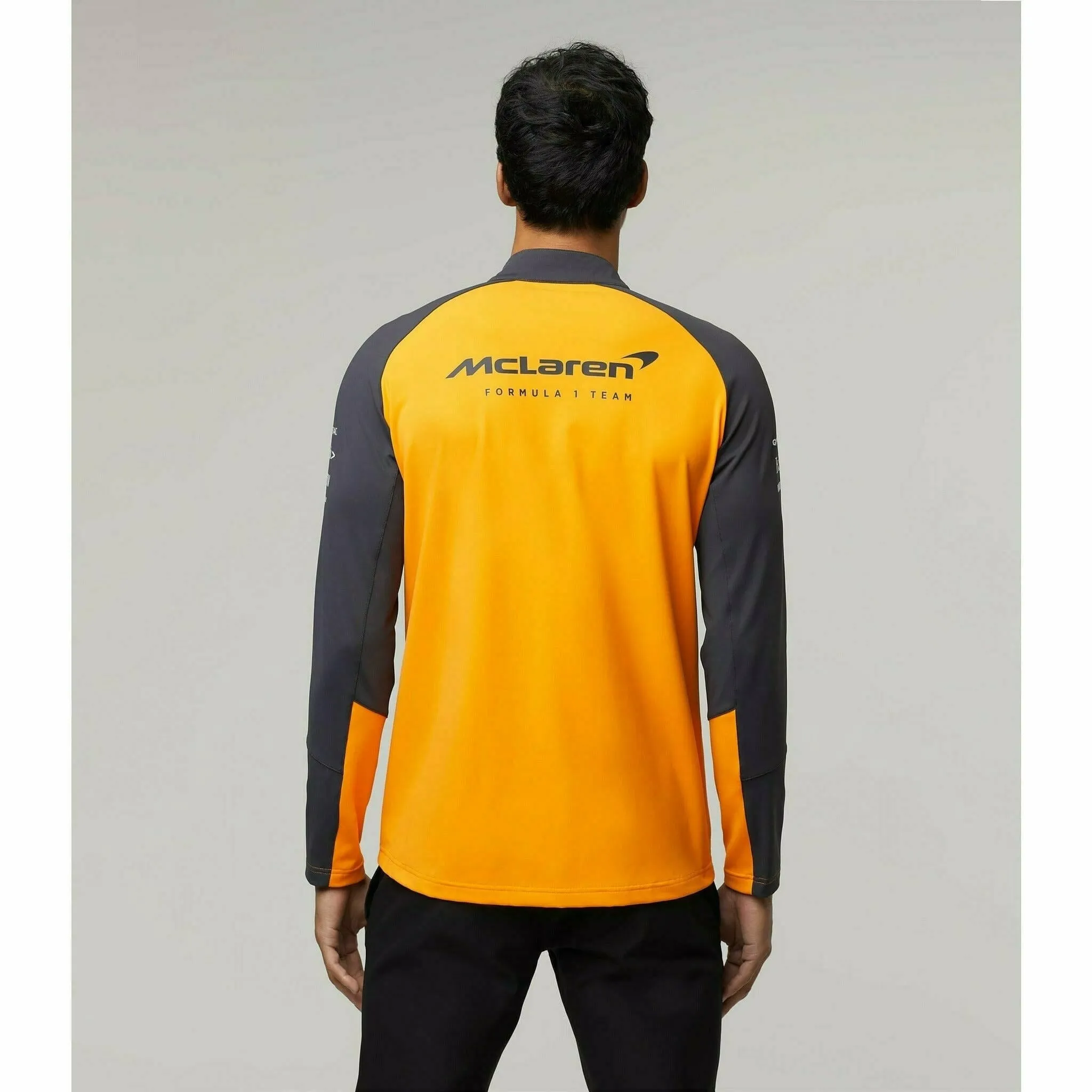 McLaren F1 Men's Team Quarter Zip Midlayer Jacket- Papaya