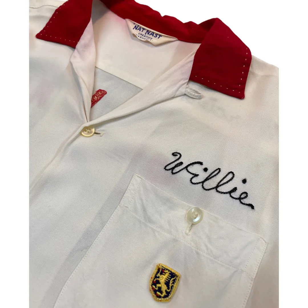 Men’s 1950s Short Sleeve Open Collar Bowling Shirt