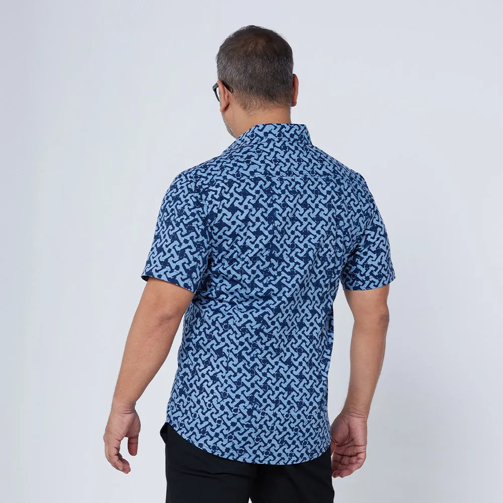 Men's Batik Shirt - Midnight Arabesque