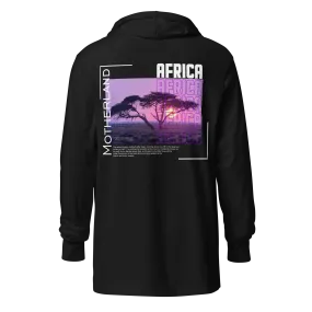 Men's Continent Data Hooded Long Sleeve Graphic Tee