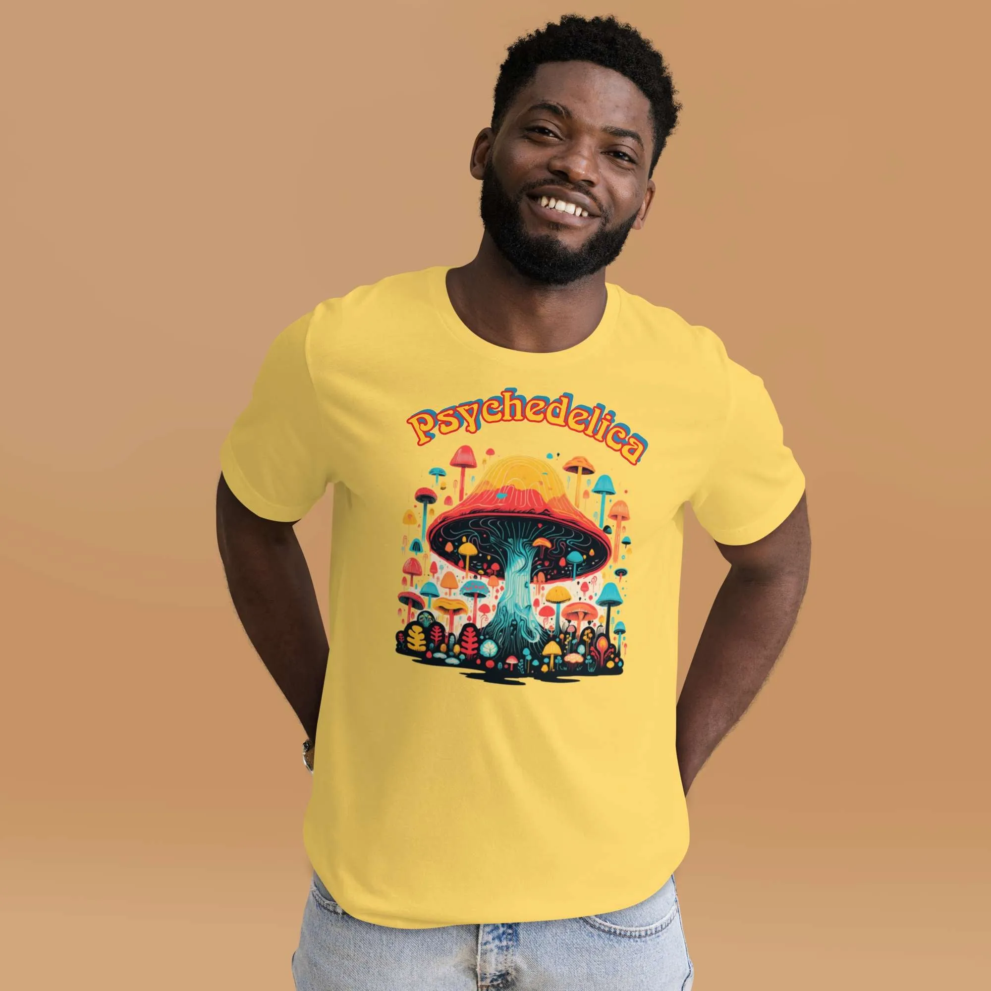 Men's Magic Mushrooms Theme Graphic T-Shirt