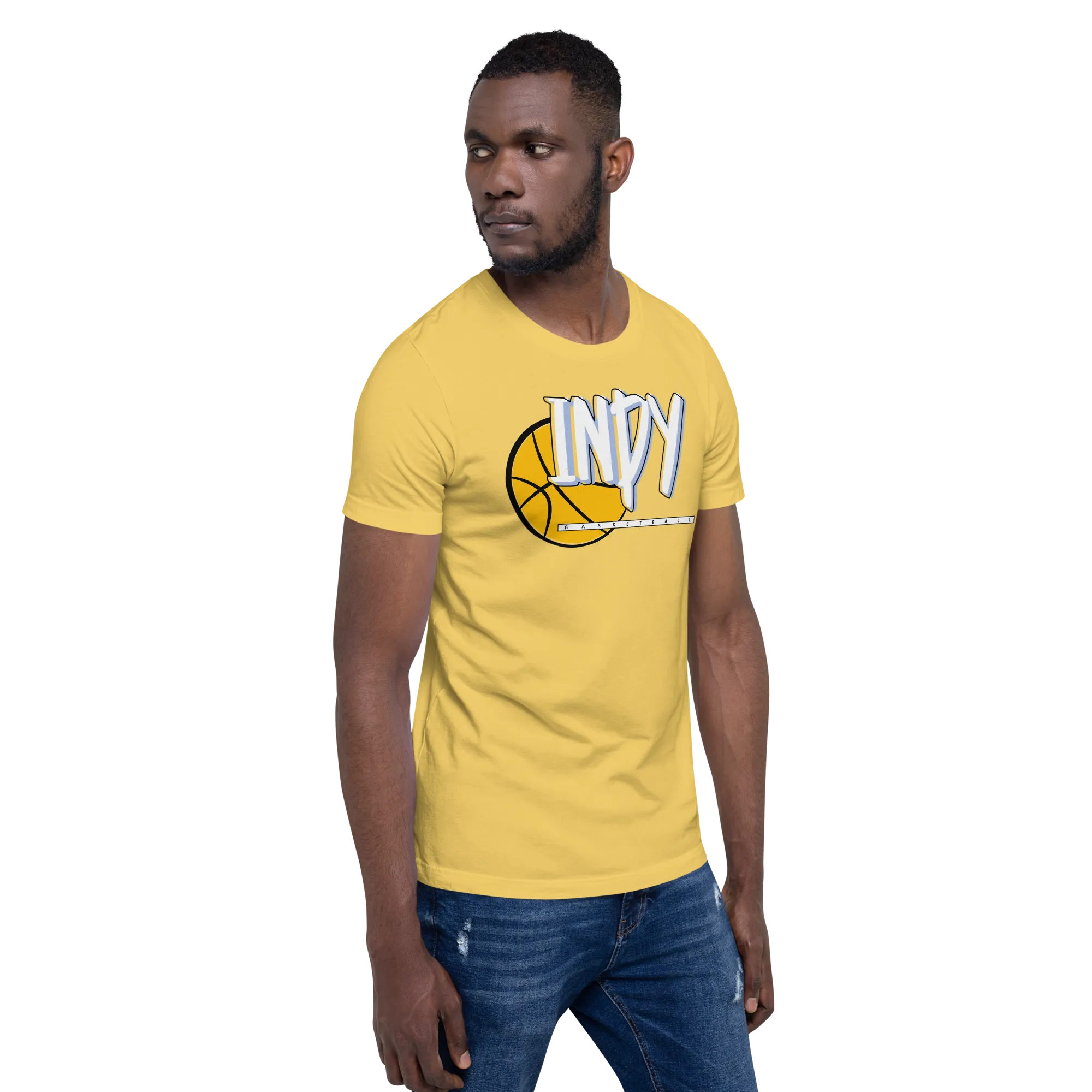 Men's Sports Culture Theme Yellow Graphic Tee