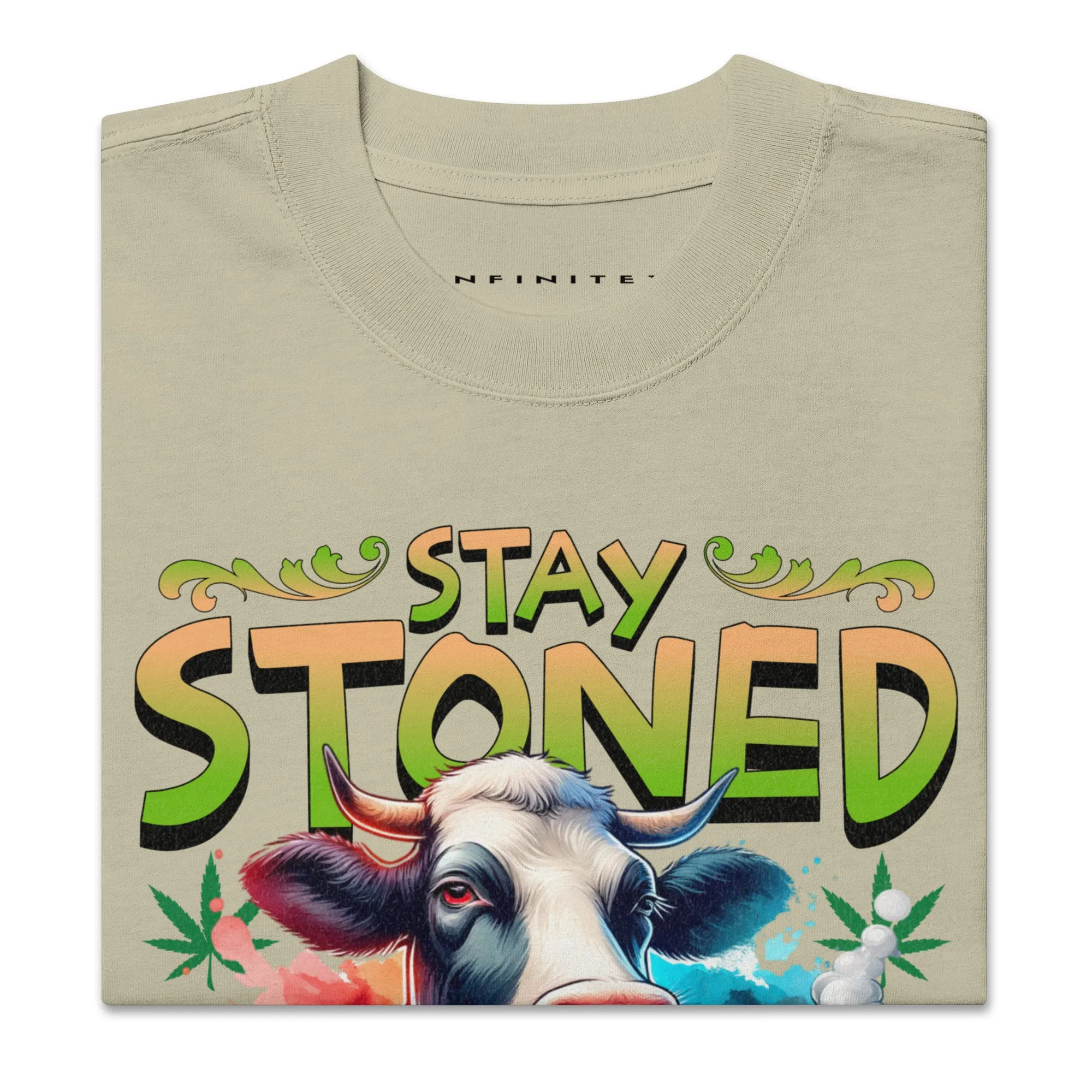 Men's Stoner Culture Marijuana Theme Oversized Faded T-shirt