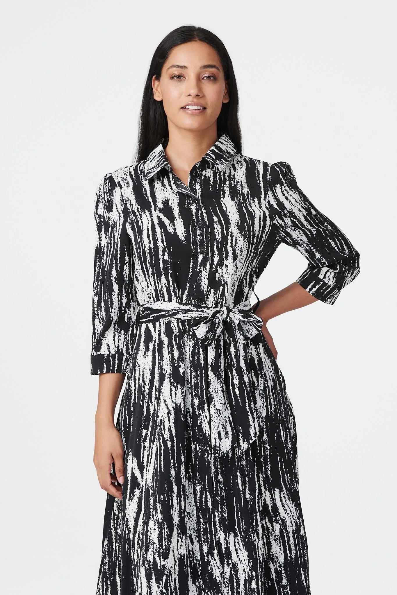 Monochrome Shirt Dress