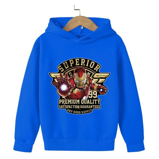 New Winter Iron Man clothing Boy Winter hoodies School clothes girls Sweatshirt Children&#39;s Outerwear Outdoor Leisure 4-14T