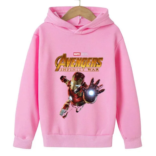 New Winter Iron Man clothing Boy Winter hoodies School clothes girls Sweatshirt Children&#39;s Outerwear Outdoor Leisure 4-14T