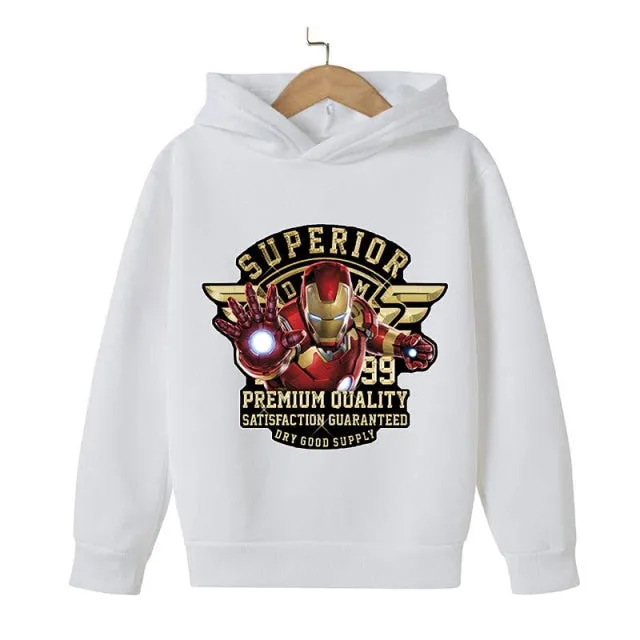 New Winter Iron Man clothing Boy Winter hoodies School clothes girls Sweatshirt Children&#39;s Outerwear Outdoor Leisure 4-14T