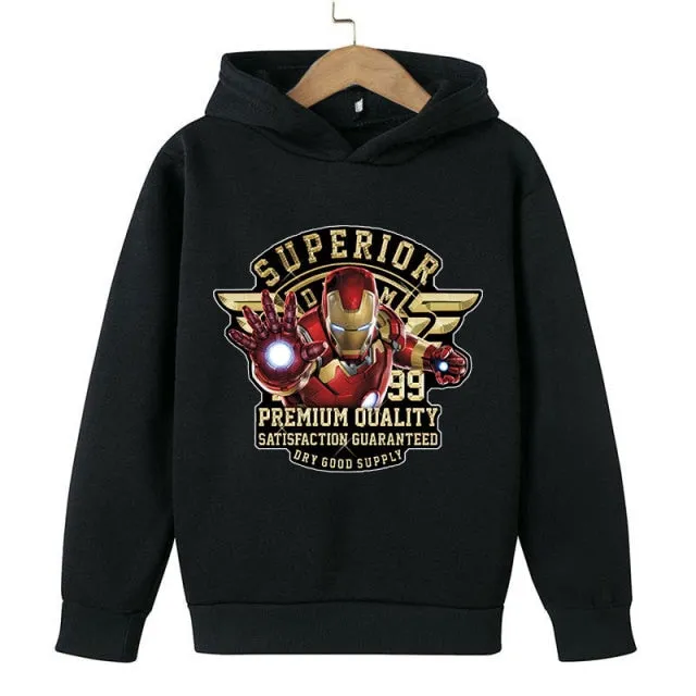 New Winter Iron Man clothing Boy Winter hoodies School clothes girls Sweatshirt Children&#39;s Outerwear Outdoor Leisure 4-14T