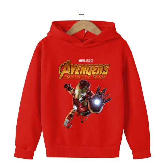 New Winter Iron Man clothing Boy Winter hoodies School clothes girls Sweatshirt Children&#39;s Outerwear Outdoor Leisure 4-14T