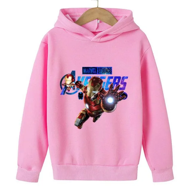 New Winter Iron Man clothing Boy Winter hoodies School clothes girls Sweatshirt Children&#39;s Outerwear Outdoor Leisure 4-14T