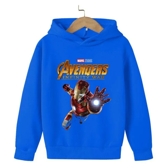 New Winter Iron Man clothing Boy Winter hoodies School clothes girls Sweatshirt Children&#39;s Outerwear Outdoor Leisure 4-14T