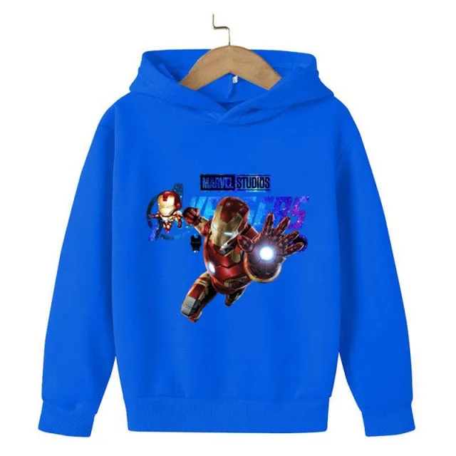 New Winter Iron Man clothing Boy Winter hoodies School clothes girls Sweatshirt Children&#39;s Outerwear Outdoor Leisure 4-14T