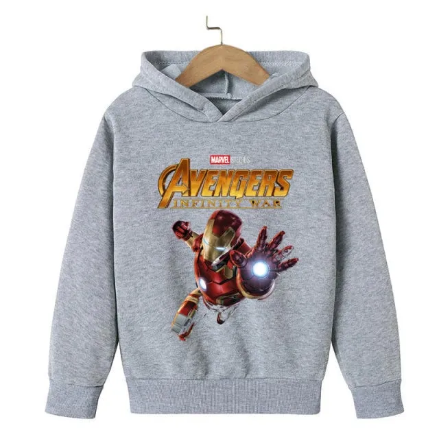 New Winter Iron Man clothing Boy Winter hoodies School clothes girls Sweatshirt Children&#39;s Outerwear Outdoor Leisure 4-14T