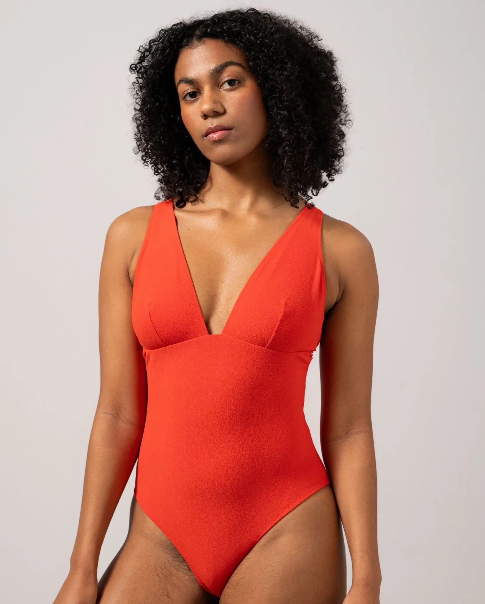 Plunge Swimsuit Papaya