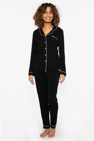 Pretty You London Bamboo Pyjama Set - Black