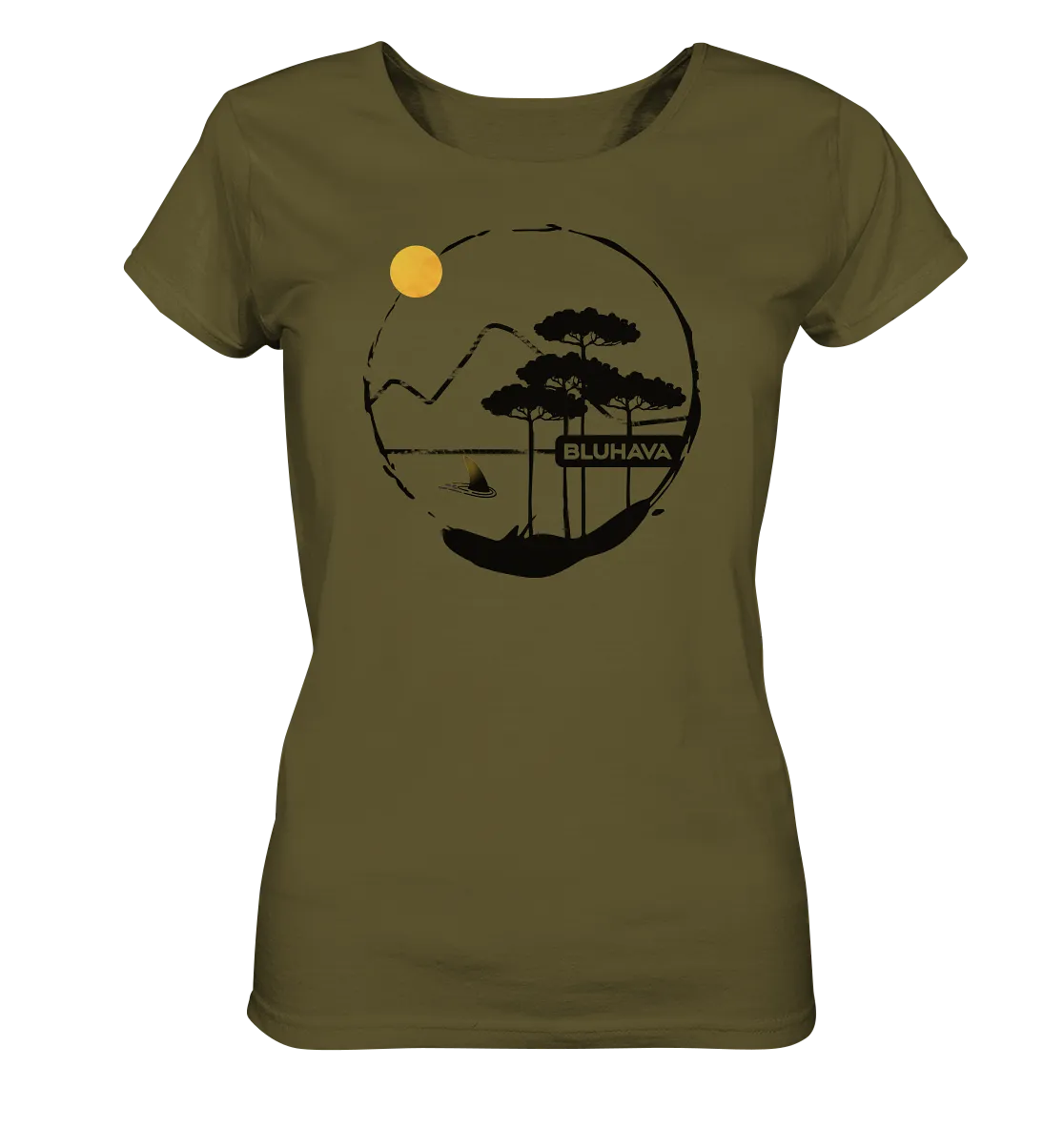 "GrungeLine Shark Pine" - Damen Premium Organic Shirt