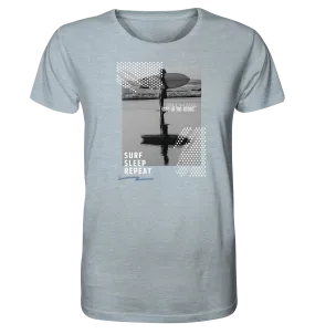 "Surf Sleep Repeat Beach" - Herren Premium Organic Shirt (meliert)