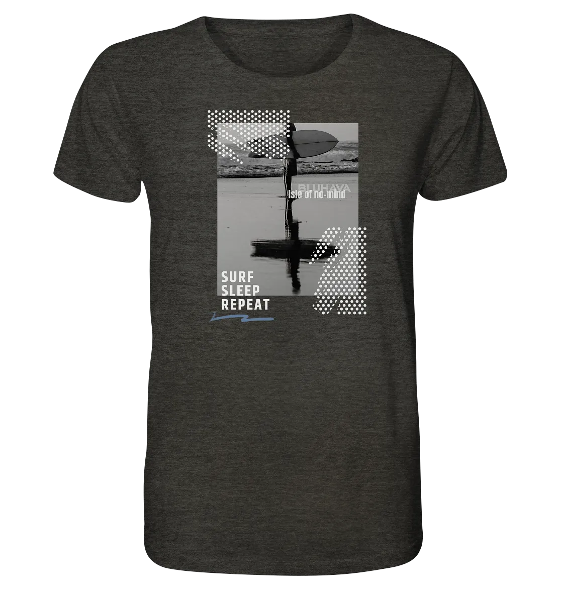 "Surf Sleep Repeat Beach" - Herren Premium Organic Shirt (meliert)