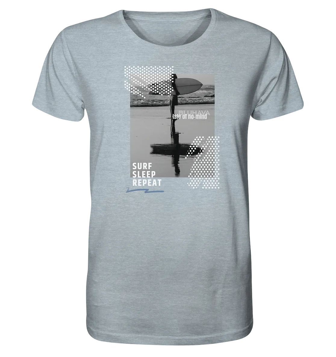 "Surf Sleep Repeat Beach" - Herren Premium Organic Shirt (meliert)