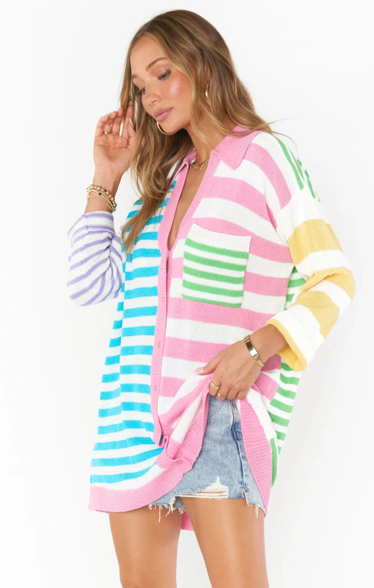 Show Me Your Mumu Sonny Sweater Candy Chalk Knit