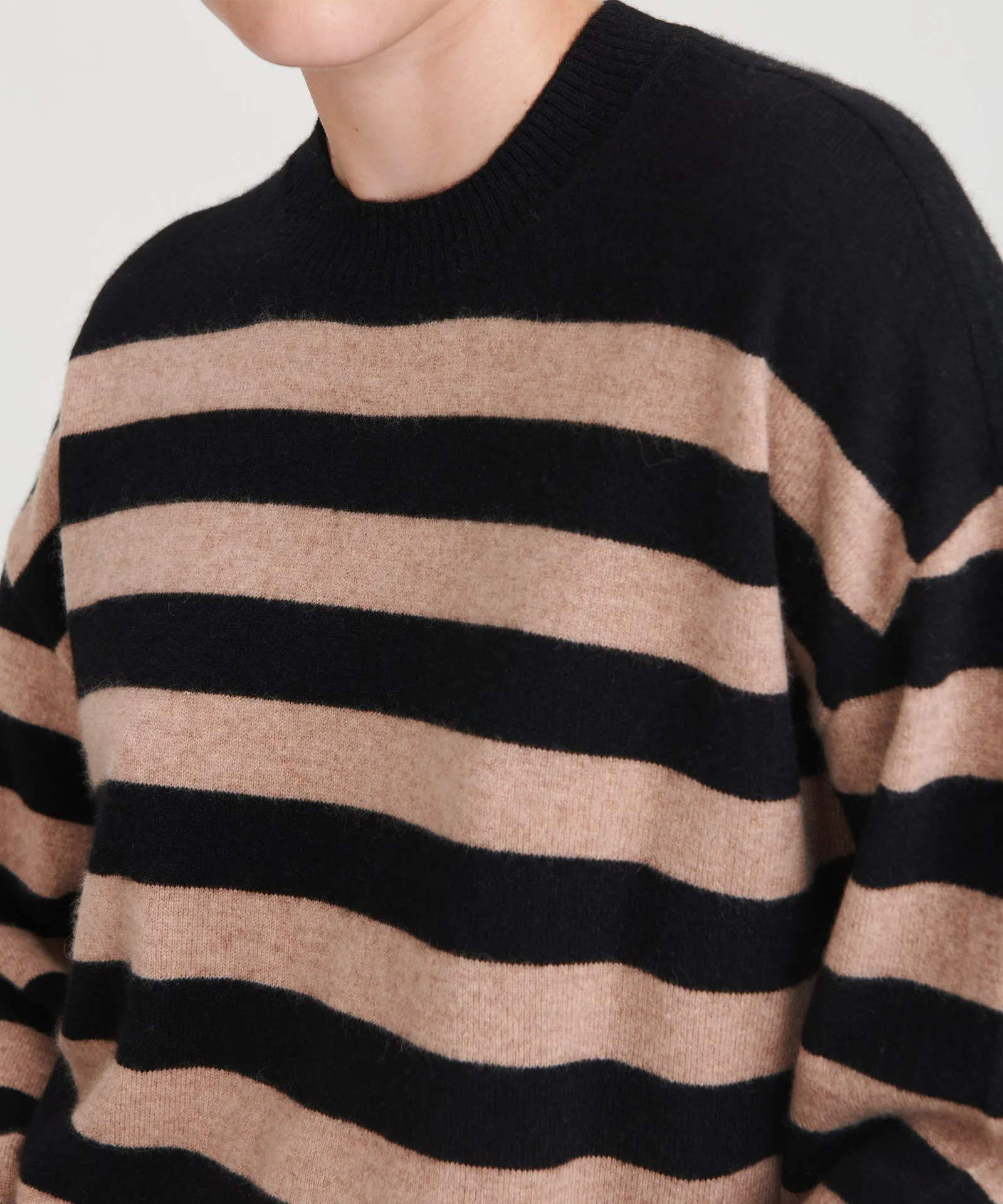 Signature Cashmere Striped Crewneck Sweater