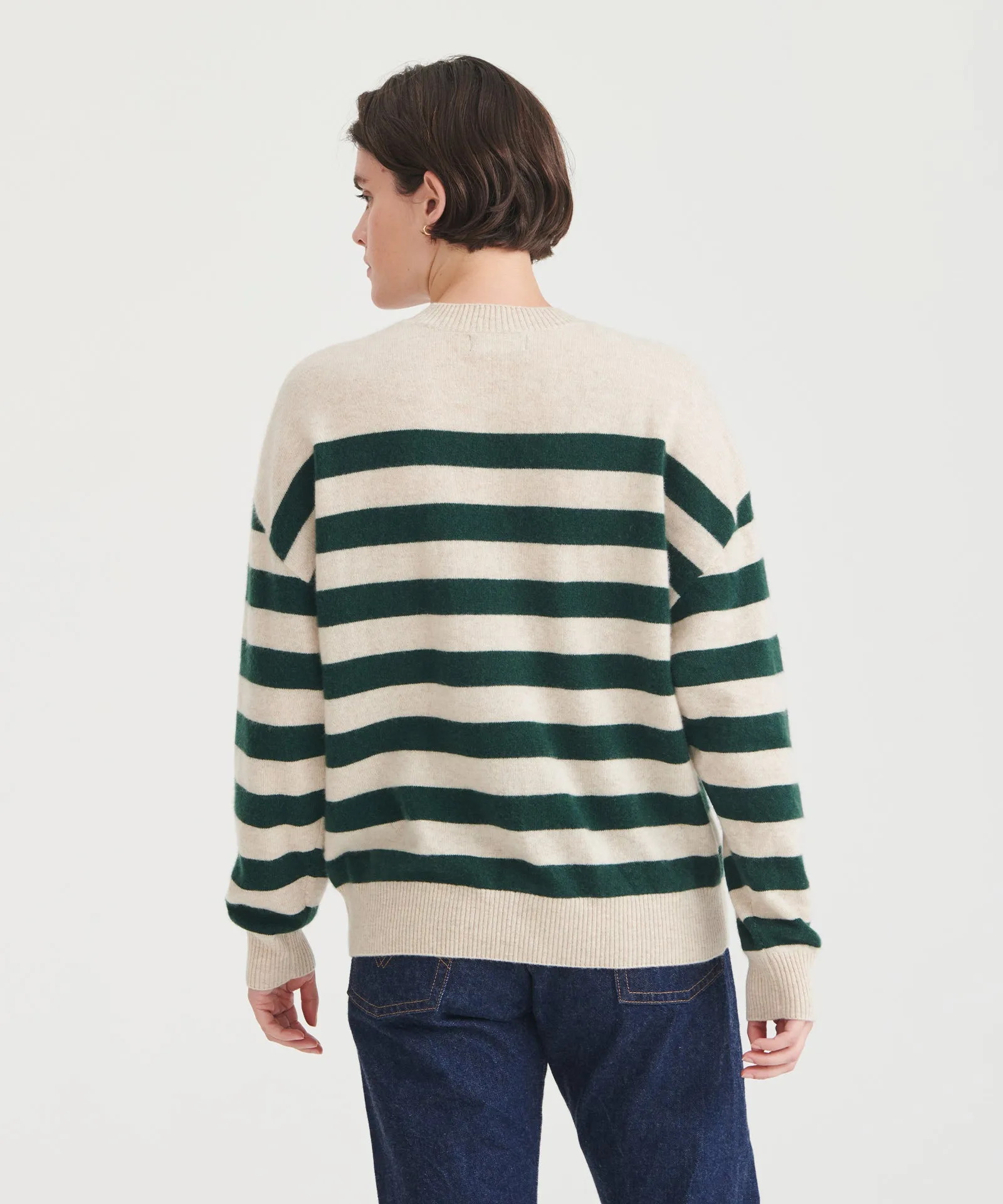 Signature Cashmere Striped Crewneck Sweater